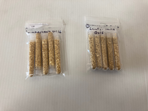 (10) Tubes of gold flakes