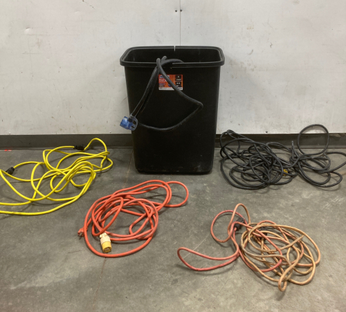 Trash Can With (5) Extension Cords