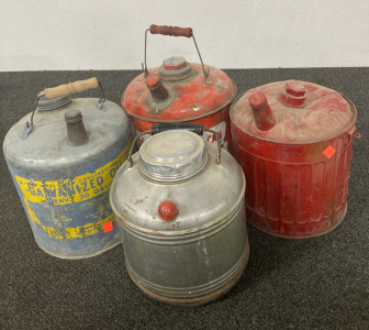 4 Vintage Gas Cans