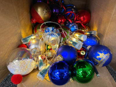 Box of Assorted Christmas Decor