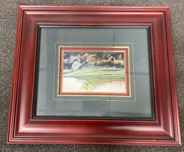 Framed Golf Picture &ldquo;Lining Up&rdquo;