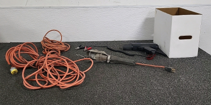 Shop light, (2) Extension Cords, and Xenon Timing Light