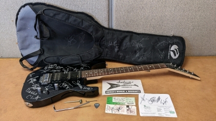 Autographed Jackson Electric Guitar, Case, & Concert Tickets