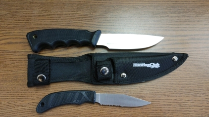 New Hunters Club Double Knife Set W/ Sheath