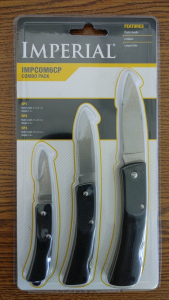 New 3 Pack Of Imperial Lock-Back Folding Knives In Issue Packet