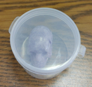Purple Mica Lepidolite Crystal Skull