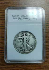 1936 P US Minted 90% Silver Walking Liberty Half Dollar Coin