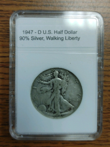 1947 D US Minted 90% Silver Walking Liberty Half Dollar Coin