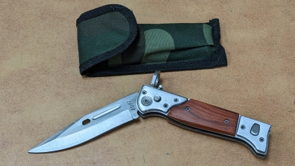 AK-47 CCCP Switchblade Bayonet/Pocket Knife w/Belt Pouch