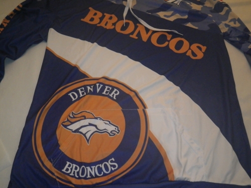 NFL Denver Broncos Hooded Long Sleeve Shirt Large New