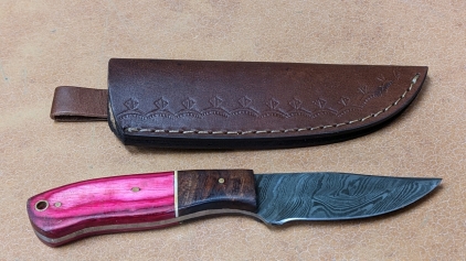 Full Tang 3½" Blade Hunting Knife w/Leather Sheath