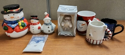 Box Of Christmas Coffee Mugs & Decor