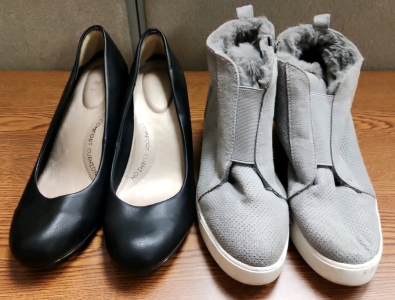 Women's Shoes - High Heels & Grey Sneakers