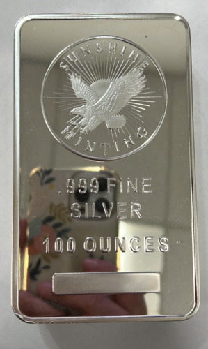 Sunshine Minting 100 Ounce .999 Fine Silver Bar