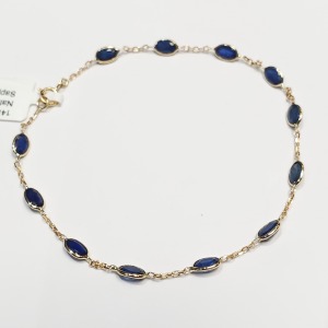 $1785 14K 12 Natural Blue Sapphires(4ct) Bracelet