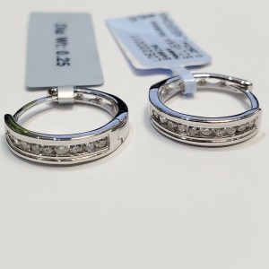 $1035 Silver 18 Lab Grown Diamonds (.25Ct, Si1-Si2,F-G) Earrings