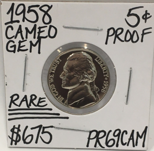 1958 PR69CAM RARE CAMEO GEM PROOF NICKEL