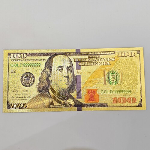 $100 Us Dollar 24K Gold Foil Bank Note