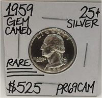 1959 PR69CAM RARE CAMEO GEM PROOF QUARTER