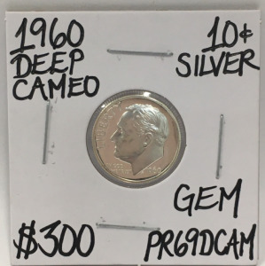 1960 PR69DCAM DEEP CAMEO GEM PROOF DIME