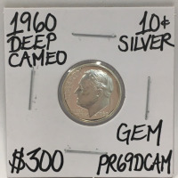 1960 PR69DCAM DEEP CAMEO GEM PROOF DIME