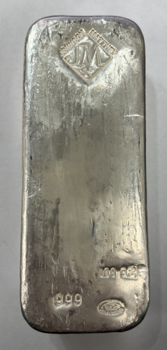 Johnson Mathey 100 Ounce 999 Fine Silver Bar