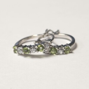 $160 Silver Peridot Hoop Earrings