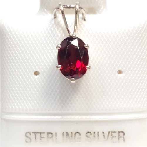 Silver Garnet Pendant