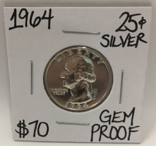 1964 GEM PROOF SILVER WASHINGTON QUARTER