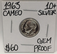 1963 GEM CAMEO PROOF SILVER ROOSEVELT DIME