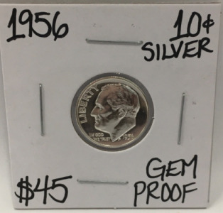 1956 GEM PROOF SILVER ROOSEVELT DIME