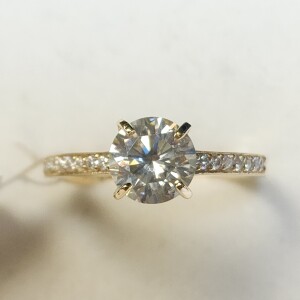 $2325 10K White Moisanite(1.4ct) Moissanite(0.14ct) Ring