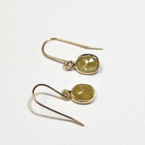 $3300 14K Rose Cut Diamond (0.94Ct,I3,Fancy Yellow) Earrings
