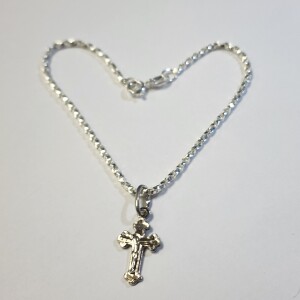 $60 Silver Cross 7.5" Bracelet