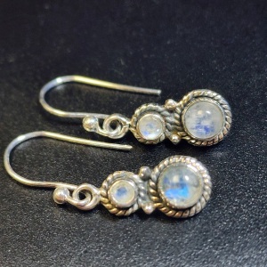 $160 Silver Moonstone Earrings