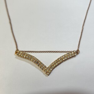 $160 Silver Gold Plated Chain With Fashion Pendant With Cz Necklace