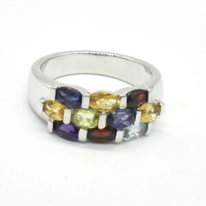 $280 Silver Multi Colour Gem Stone(1.9ct) Pendant