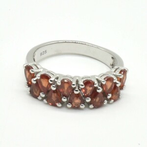 $180 Silver Orange Sapphire(1.35ct) Ring