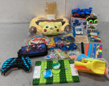 Pikachu Pillow With LED Touch Light, Deform Dinosaur Car, Sand Toys And More