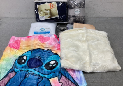 Bathrobe, Throw Blanket, Full Size Box Spring Cover, Pillow Cases, King Size Sheets And Sheet Keepers