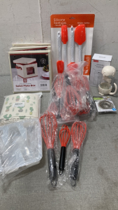 Tea Cups With Infusers, Salad Plate Storage Boxes, Letter Mold, Silicone Spatulas And Wisks