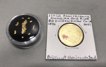 Alaska/Klondike Natural Gold Nuggets, 125th Anniversary Klondike Gold Rush Coin