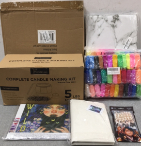 21pc Art and Easel Set, Candle Making Kit, (2) Packs of Super Clay, Portfolio w/ Writing Pad, Diamond Painting Kit, Paint by Numbers Kit, Harry Potter Pens