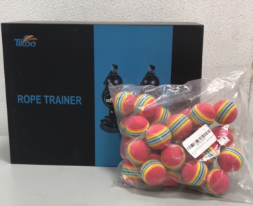 (1) Tikoo Rope Trainer Kit, (1) 26 pcs Pink Rainbow Indoor Balls