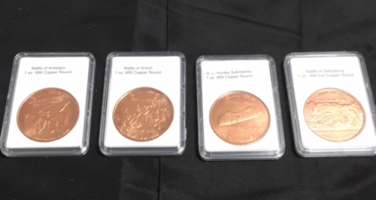 (4) Commemorative 1oz .999 Fine Copper Coins