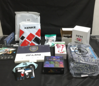 (1) Qyzl 75&rsquo; LED Light Strip(1) Ice Walls Insulated Lunchbox With (2) Removeable ice walls (1) Sunlfrod Zip Slicer (1) Fresh Water 12v Camper Pump (1) Original Accessories Hello Kitty AirPod case (3) Tablet Protective Cases (1) Paper thin Tablrt Screen Pr