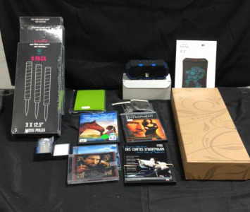 (1) 1oz .999 Fine Silver Statue If Liberty Silver Bar (9) Gardenix 12.5&rdquo; Moss Poles (1) Tengzen 41&rdquo; Large Wind Chimes (3) DVD movies (2) Music CDs (1) Altec Bluetooth Speaker (1) Jrd 8.5&rdquo; Electronic Writing Board