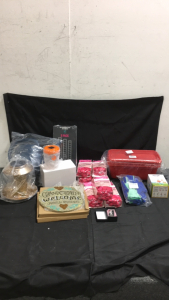 (1) Juyu Solar Powered Copper Bird Feeder (1) 1-oz .999 Fine Silver Statue Of Liberty Silver Bar (1) Welcome Granchildren Yard Stone (1) Lawn Sprinkler Animal Fun Water Toy (21) Pacific PPE Pink Gardening Size Medium (6) Pairs Of Blue Gardening Gloves Siz