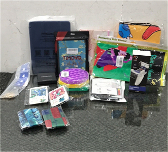 (1) ViveFox Dual Charger Dock, (4) Various Landyards, (1) Blue Tablet Case, (1) Rick and Morty Skin Sticker for Controller, and more