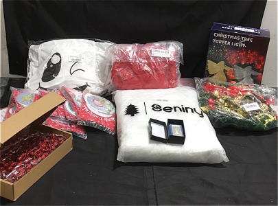 (1) 1oz .999 Fine Silver Bar (1) Christmas Tree Topper (12) Do it Yourself Christmas Ornaments (1) Jeteho Dog Santa Clause Costume (1) Christmas Wall Decorations (1) Seniny Christmas Tree Skirt and More